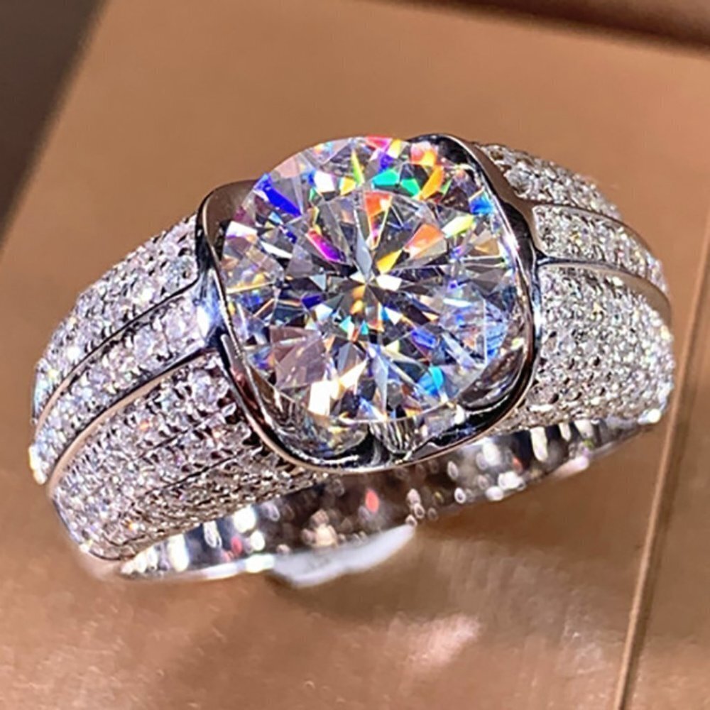🎁Fashion Fever Glitter Zircon Chunky Wedding Ring for Women, MARR9211 - Picture 3 of 5